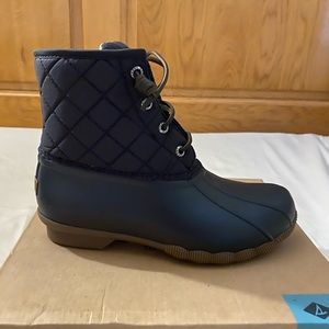 Sperry Saltwater Quilt Nylon Black Winter boots